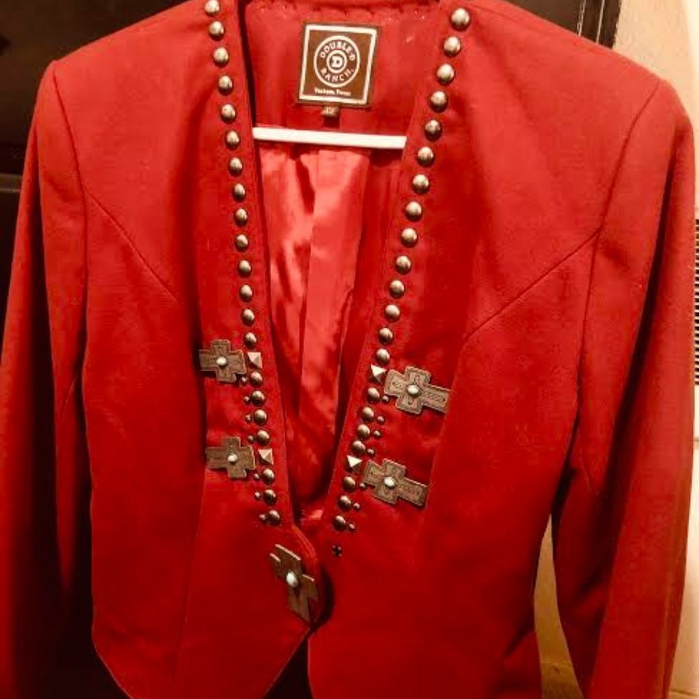 XS Doube D Ranch Wool Cross/Stud Jacket (Maroon)